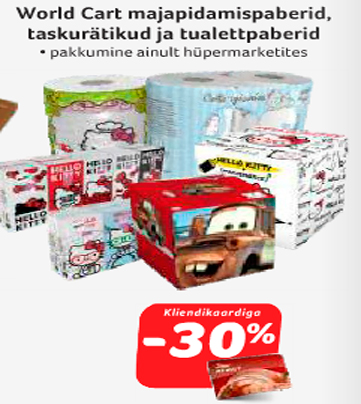 World Cart majapidamispaberid, taskurätikud ja tualettpaberid