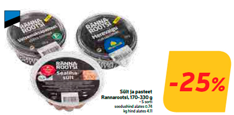 Sült ja pasteet Rannarootsi, 170-330 g  -25%