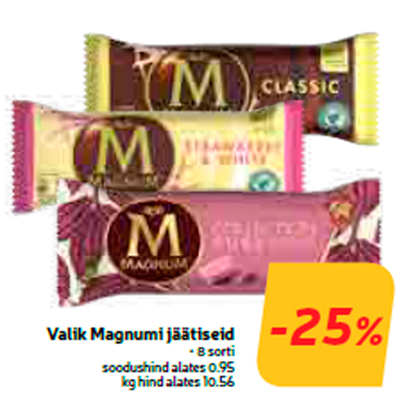 Valik Magnumi jäätiseid  -25%
