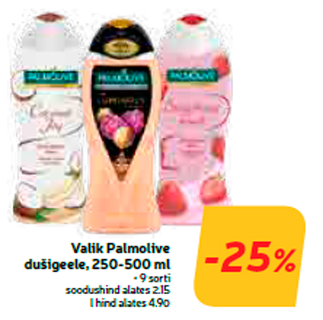 Valik Palmolive dušigeele, 250-500 ml  -25%
