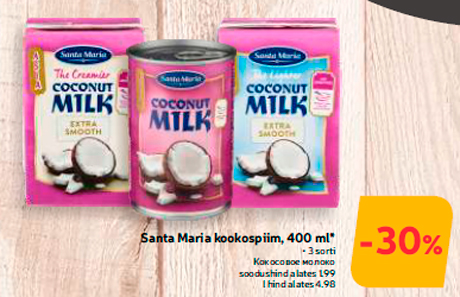 Santa Maria kookospiim, 400 ml*  -30%