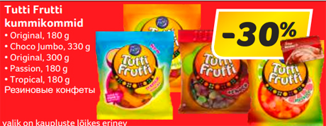Tutti Frutti kummikommid  -30