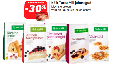 Kõik Tartu Mill jahusegud -30%