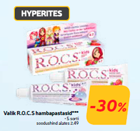 Valik R.O.C.S hambapastasid***  -30%
