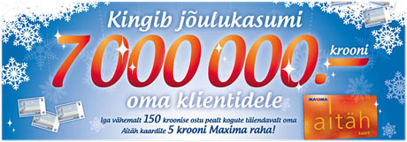 Kingib jõulukasumi 7000000.- krooni oma klientidele