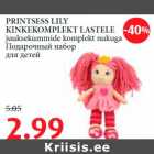 PRINTSESS LILY KINKEKOMPLEKT LASTELE juuksekummide komplekt nukuga 