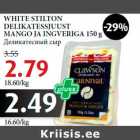 WHITE STILTON
DELIKATESSJUUST
MANGO JA INGVERIGA 150 g