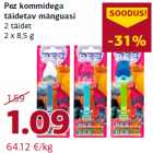 Pez kommidega
täidetav mänguasi