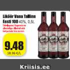 Allahindlus - Liköör Vana Tallinn Eesti 100