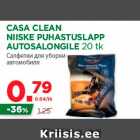 Allahindlus - CASA CLEAN
NIISKE PUHASTUSLAPP
AUTOSALONGILE 20 tk