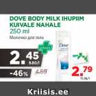 DOVE BODY MILK IHUPIIM
KUIVALE NAHALE
250 ml