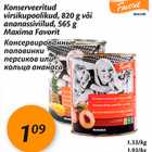 Магазин:Maxima,Скидка:Консервированные половинки персиков или кольца ананаса