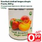 Kooritud virsikud kerges siirupis
Fructo, 820 g
