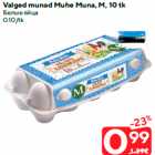 Valged munad Muhe Muna, M, 10 tk
