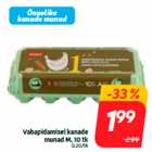 Vabapidamisel kanade
munad M, 10 tk