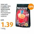 Allahindlus - NESCAFE
CLASSIC 3IN1
LAHUSTUV
KOHVIJOOK
10X17,5 G