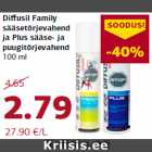 Diffusil Family
sääsetõrjevahend
ja Plus sääse- ja
puugitõrjevahend
100 ml