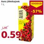 Aura jõhvikajook
1 L
