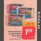 Konserveeritud tuunikalatükid Rimi, 185 g 