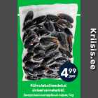 Külmutatud keedetud
sinised rannakarbid;
 1 kg