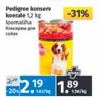 Allahindlus - Pedigree konserv
koerale 1,2 kg