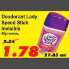 Allahindlus - Deodorant Lady Speed Stick Invisible