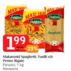 Allahindlus - Makaronid Spaghetti, Fusilli või Penne Rigate