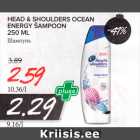 Allahindlus - HEAD & SHOULDERS OCEAN ENERGU ŠAMPOON 250 ML