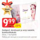 Dušigeel deodorant ja seep naistele, kosmeetikakotis