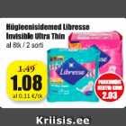 Hügieenisidemed Libresse Invisible Ultra Thin