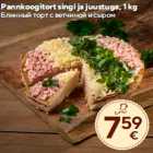 Pannkoogitort singi ja juustuga, 1 kg
