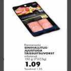 Rannarootsi Sinihallitusjuustuga  täissuitsuvorst