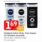Dušigeel Active Clean, Pure Impact või Sensitive meestele
