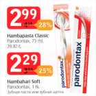 Hambapasta Classic Parodontax, 75 ml; Hambahari Soft Parodontax, 1 tk