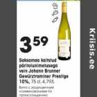 Saksamaa kaitstud päritolunimetusega vein Johann Brunner Gawürztraminer Prestige 10%, 75 cl