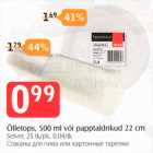 Õlletops, 500 ml või papptaldrikud 22 cm
