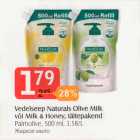 Vedelseep Naturals Olive Milk või Milk & Honey, täitepakend