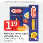 Makaronid Penne Rigate või Spaghetti nr 5