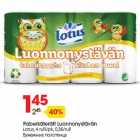 Paberkäterätt Luonnonystävän
Lotus, 4 rulli/pk, 0,36/rull