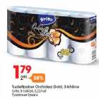 Tualettpaber Orchidea Gold, 3-kihiline
Grite, 8 rulli/pk, 0,22/rull