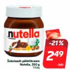 Allahindlus - Šokolaadi-pähklikreem
Nutella, 350 g