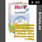 Allahindlus - Hipp 2 Combiotic BIO piimal põhinev jätkupiimasegu alates 6.elukuust, 800g
elukuust, 800 g