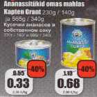 Allahindlus - Ananassitukid omas mahlas Kapten Grant 230g/140g ja 565g/340g