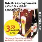 Hele õlu A.Le Coq Premium, 4,7%, 6 tk x 500 ml