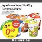 Allahindlus - Jogurtikreem Saare, 5%, 400 g