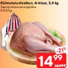 Allahindlus - Külmutatud kalkun, A-klass, 3,4 kg
