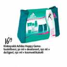 Allahindlus - Kinkepakk Adidas Happy Game: tualettvesi+deodorant+dušigeel+kosmeetikakott