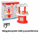 Mängukomplekt:köök ja pesutriikimine