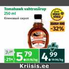 Allahindlus - Tomahawk vahtrasiirup
250 ml