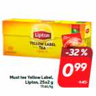Must tee Yellow Label,
Lipton, 25x2 g